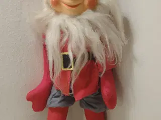 Stor vintage nissepige,46cm med træsko og halmfyld