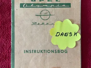 Instruktionsbog  Opel Olympia Rekord