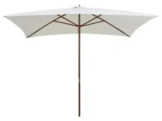 Parasol 200 x 300 cm træstang cremehvid