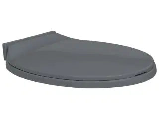 Toiletsæde med soft close oval grå