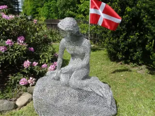 håndlavet haveskulptur, dekoration-Lille Havfrue 