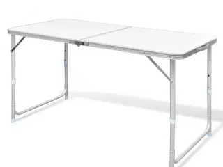 Sammenklappeligt campingbord justérbart aluminium 120 x 60 cm