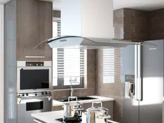 Ø-emhætte 90 cm rustfrit stål 756 m³/t LED