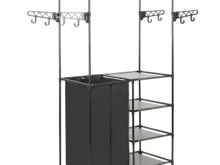 Tøjstativ 87x44x158 cm stål og ikke-vævet stof sort