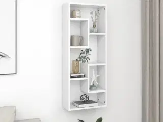 Væghylde 36x16x90 cm konstrueret træ hvid