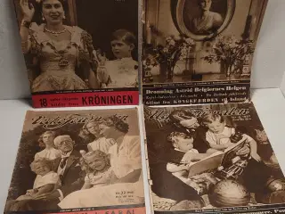 4 stk gamle Vecka-Journalen. Svensk ugeblad.