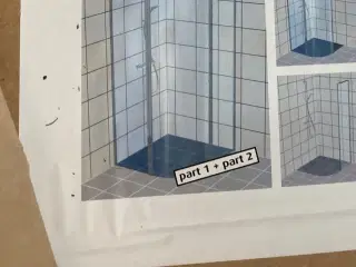 Brusehjørne sort glas