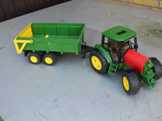 bruder traktor + vogn med tiplad