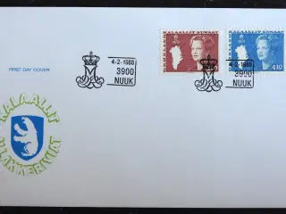 GRØNLAND, FØRSTEDAGSKUVERTER 1988