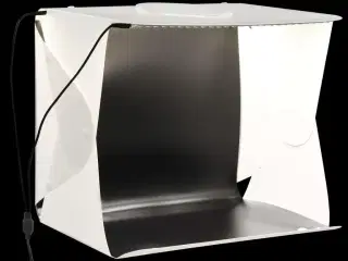 Foldbar lyskasse til fotostudie 40 x 34 x 37 cm plastik hvid