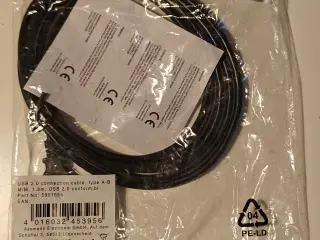 1,8m. USB-A to USB-B USB 2.0