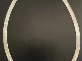 Flot 925 sølv Herringbone halskæde på 45 cm