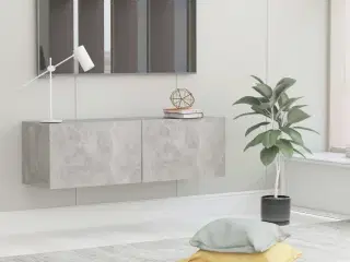 Tv-bord 100x30x30 cm konstrueret træ betongrå