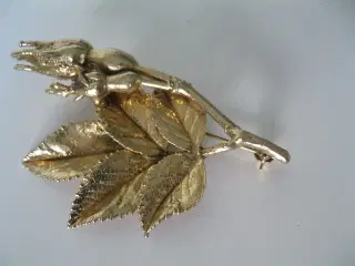 Broche forgyldt sterling sølv. Stor