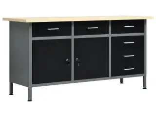 Arbejdsbord 160x60x85 cm stål sort