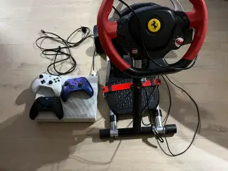 Xbox one med rat,spiles og 3 controlers.