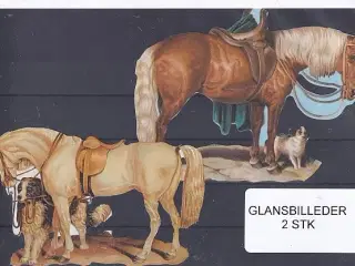 Glansbilleder - Heste - 2 Stk.