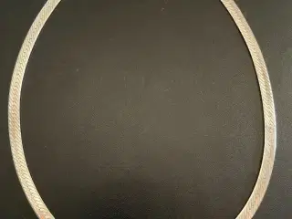 Flot 925 sølv Herringbone halskæde 42 cm.
