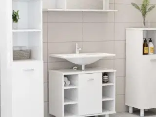 Badeværelsesskab 60x32x53,5 cm spånplade hvid højglans
