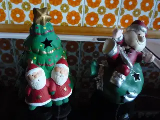 Juletræ og nissefar til fyrfadslys