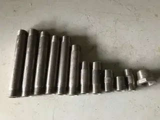 1/2" Rustfri nippelrør